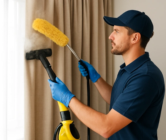 Trusted blind cleaning technician Matty Curtain Cleaning new-chum QLD